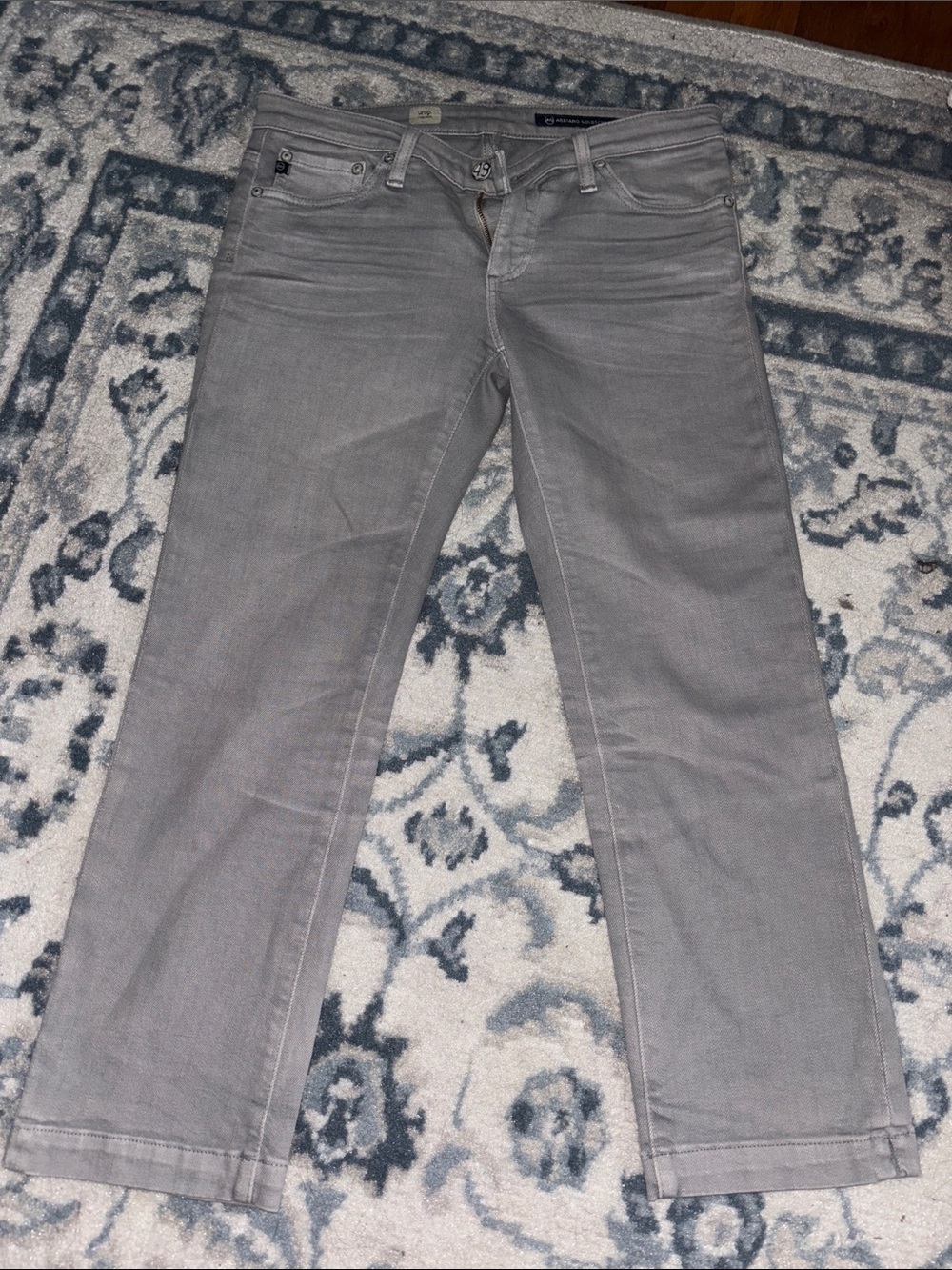 AG Adriano Goldschmied Straight Leg Jeans in Light Gray
